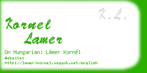 kornel lamer business card