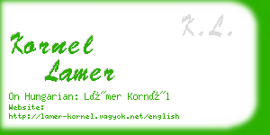 kornel lamer business card